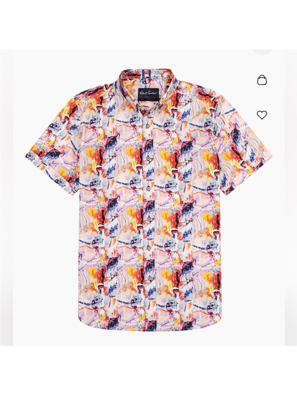NWT Robert Graham Men's Ledger Short Sleeve Woven Shirt